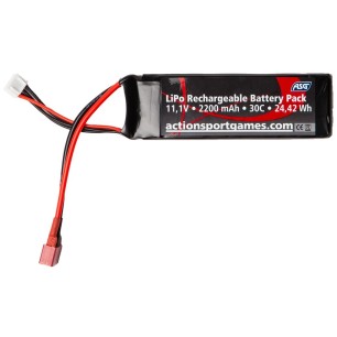 ASG - Batterie LiPo 11.1V 2200mAh 30C - T-Dean - 1 bâton