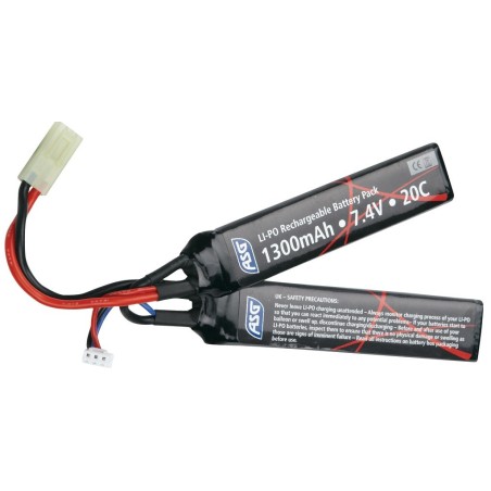 ASG - Batterie LiPo 7.4V 1300mAh 25C - Tamiya - 2 bâtons