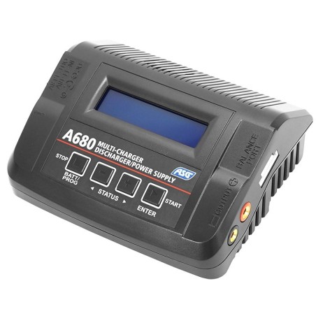 ASG - Chargeur de Batterie A680 LiPo, Lilon, LiFe et LiHV. - Noir