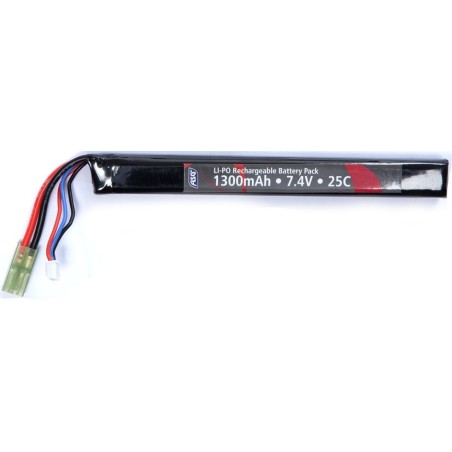 ASG - Batterie LiPo 7.4V 1300mAh 25C - Tamiya - 1 bâton