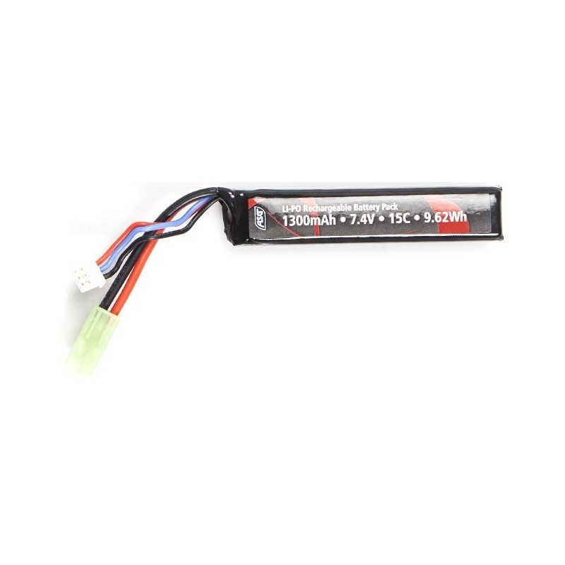 ASG - Batterie LiPo 7.4V 1300mAh 15C - Tamiya - 1 bâton ASG - Batterie LiPo 7.4V 1300mAh 15C - Tamiya - 1 bâton
