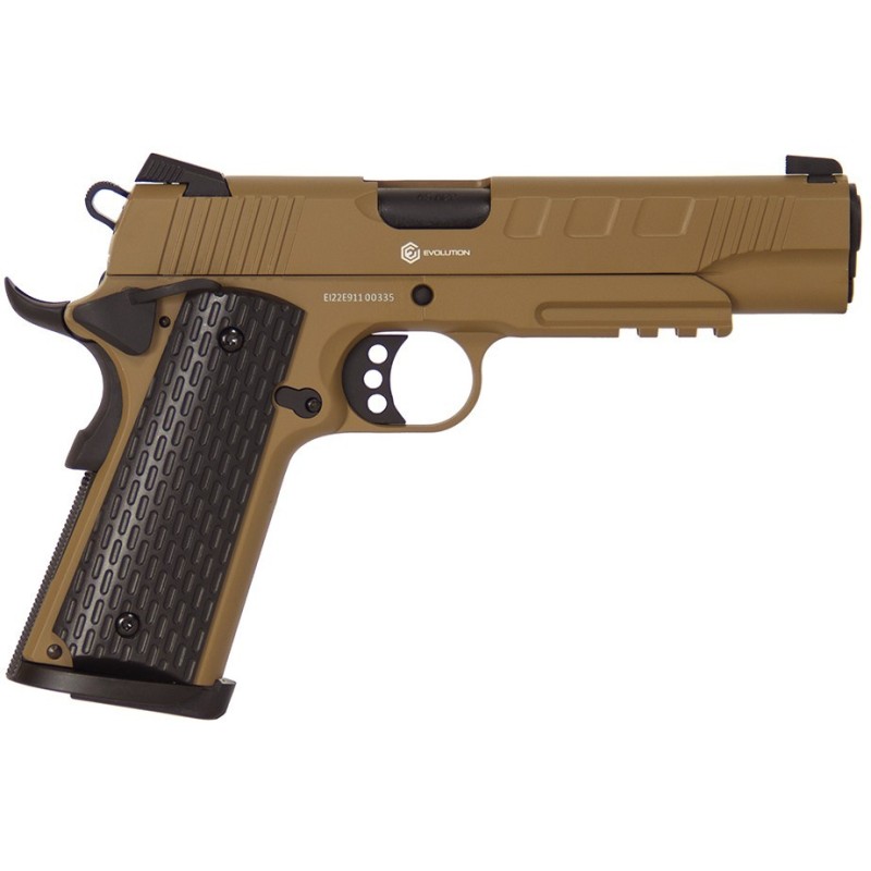 Evolution International - Pistolet GBB E911 Defender avec mallette de transport - Tan