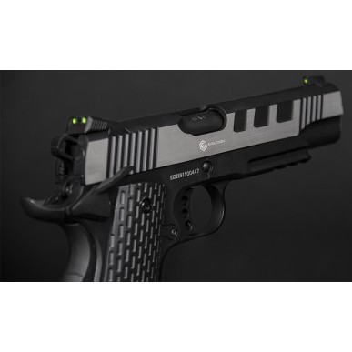 Evolution International - Pistolet GBB E911 Defender Steel avec mallette de transport - Noir et Argent