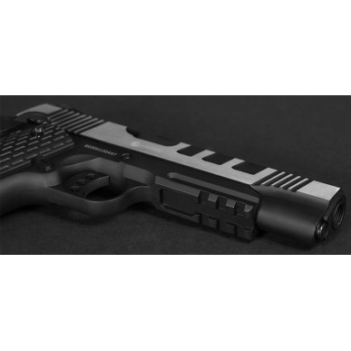 Evolution International - Pistolet GBB E911 Defender Steel avec mallette de transport - Noir et Argent