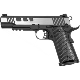 Evolution International - Pistolet GBB E911 Defender Steel avec mallette de transport - Noir et Argent