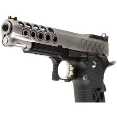 AW CUSTOM - Pistolet GBB Hi-Capa HX2501 en Métal - Noir et argent