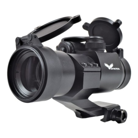 JS-TACTICAL - Viseur Point Rouge Lentille 32mm avec Rehausse - Noir
