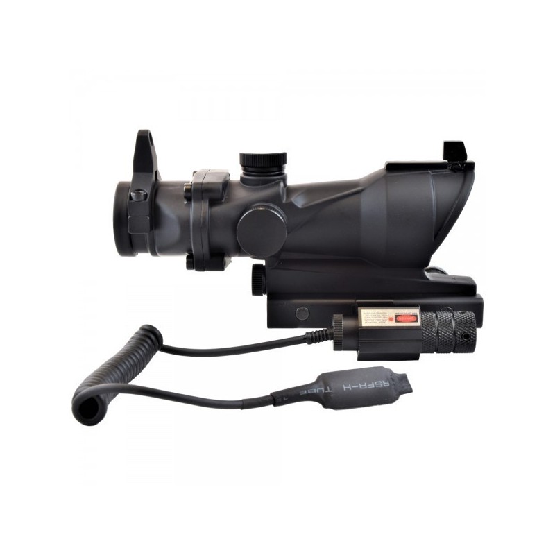 JS-TACTICAL - Viseur Point Rouge ACOG, Lentille 32mm, Laser Intégré - Noir
