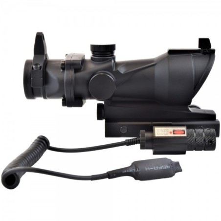 JS-TACTICAL - Viseur Point Rouge ACOG, Lentille 32mm, Laser Intégré - Noir