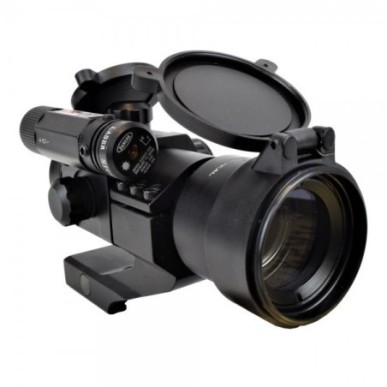 JS-TACTICAL - Viseur Point Rouge, Lentille 38mm, Avec Laser - Noir
