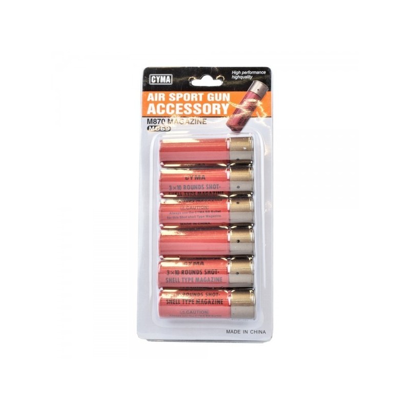 Cyma - 6 Cartouches de fusil à pompe 30 billes - Rouge